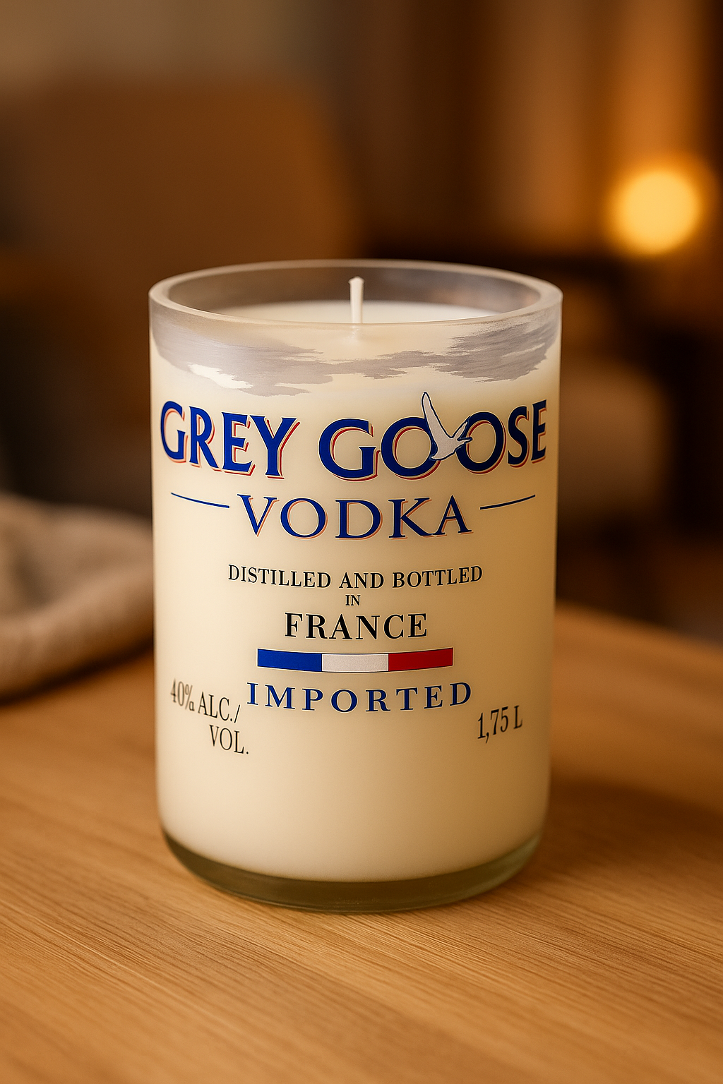 Upcycled whiskey and liquor bottle soy candles hand-poured by Turn2Candles