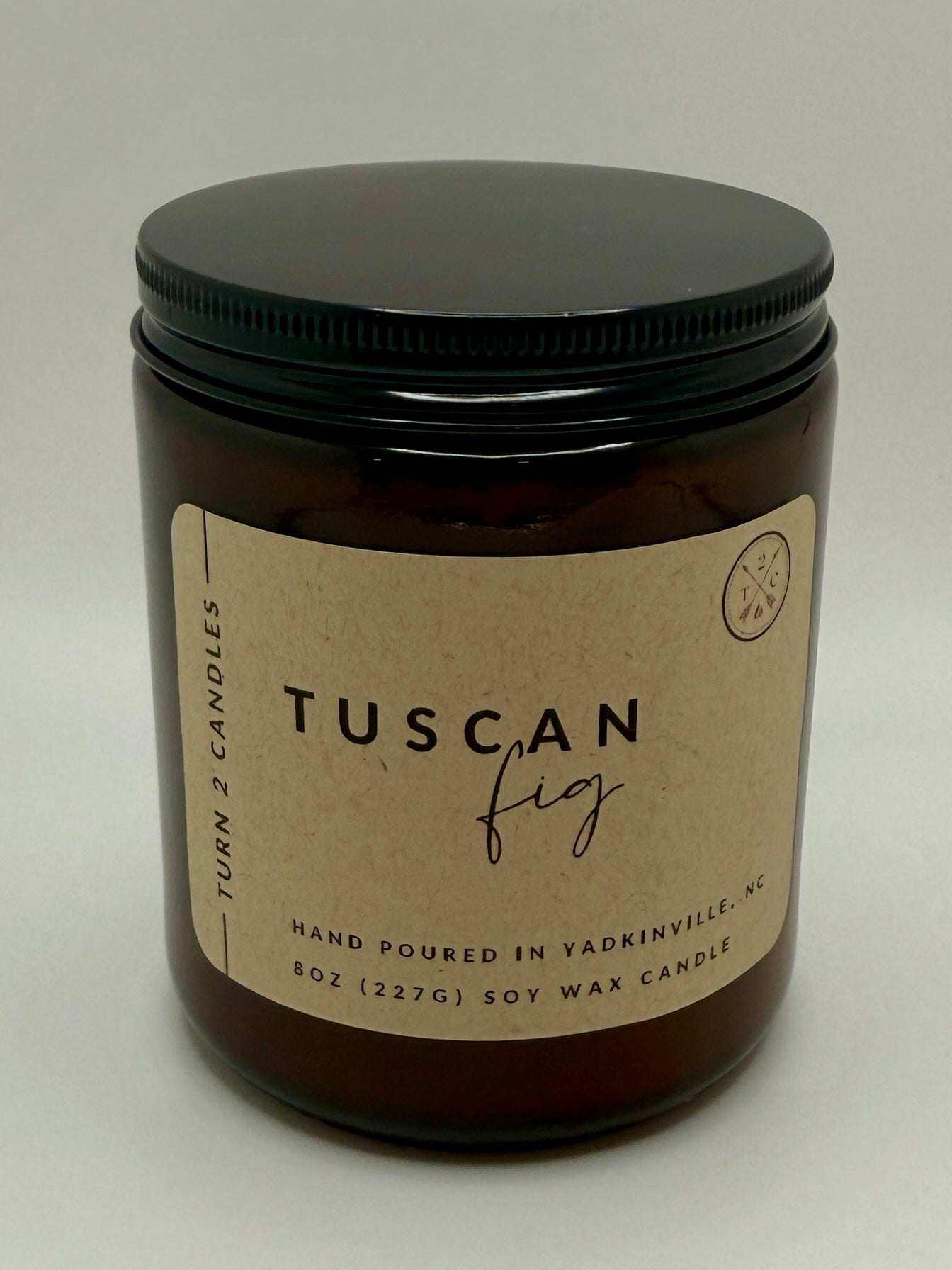 Amber jar candle in 8oz amber glass with soy wax and clean fragrance oils