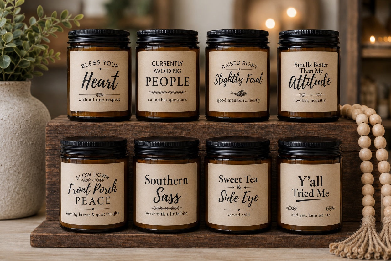 Amber Jar Soy Candle – Hand-Poured Clean-Burning Soy Wax Candle
