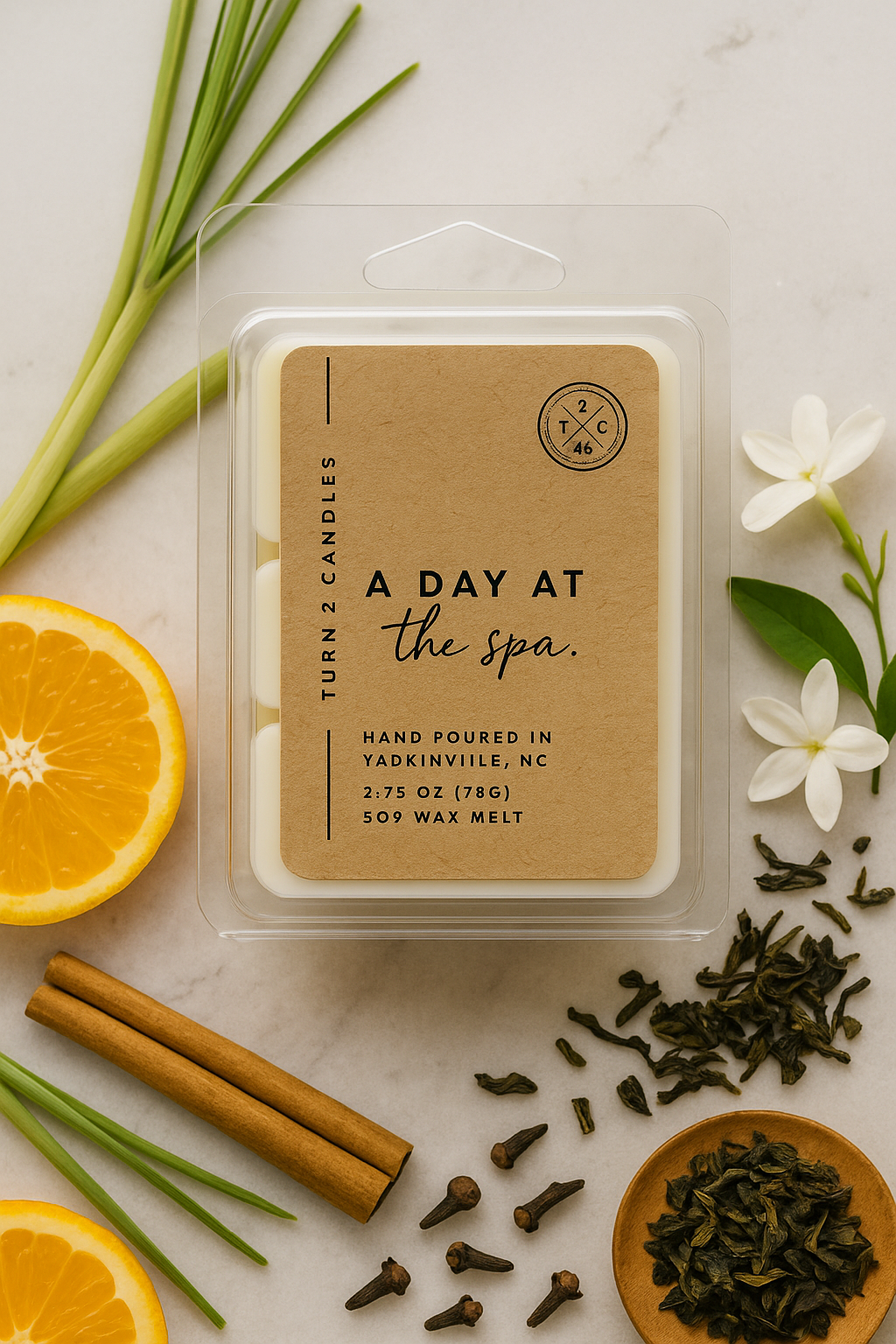 Premium wax melts hand-poured from natural soy wax with clean fragrance oils for long-lasting aroma