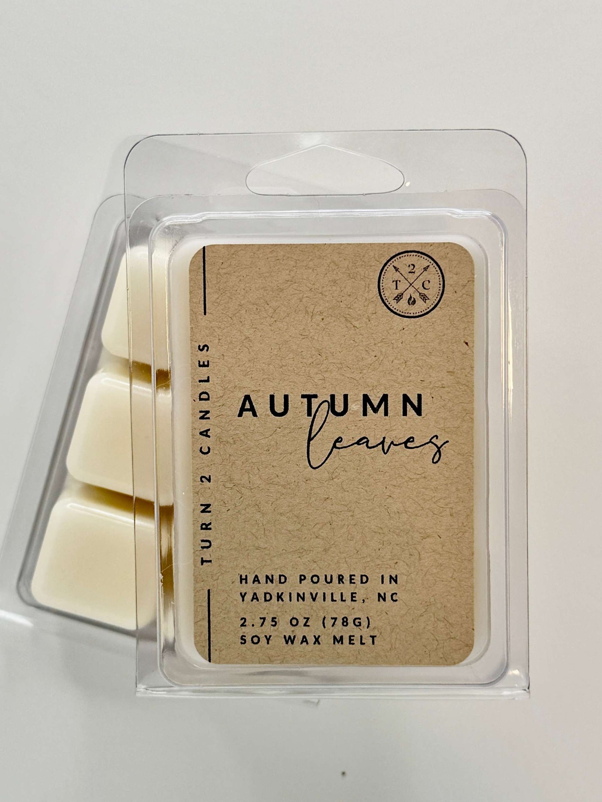Premium soy wax melts with autumn leaves scent, hand-poured and eco-friendly, long-lasting fragrance cubes for wax warmers.