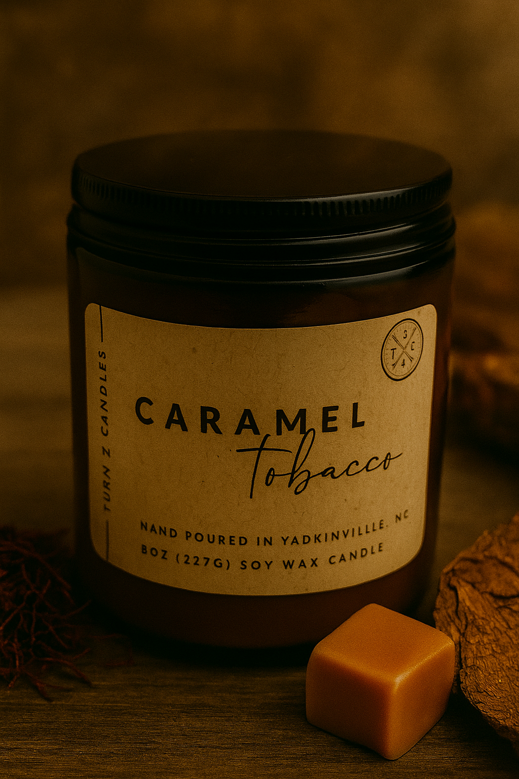 Amber Jar Soy Candle – Hand-Poured Clean-Burning Soy Wax Candle