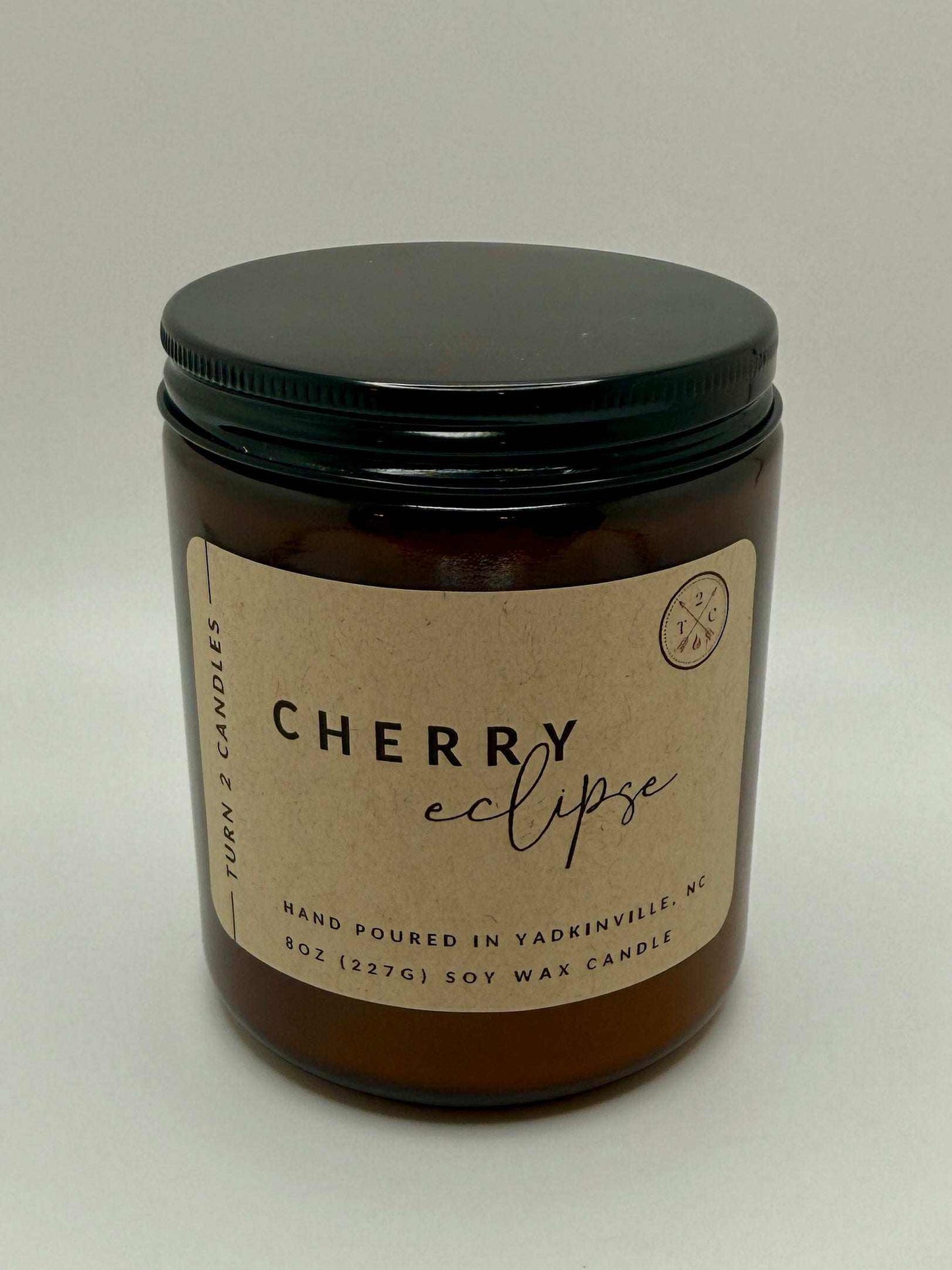 8oz amber jar candle hand-poured soy wax eco-friendly clean fragrance