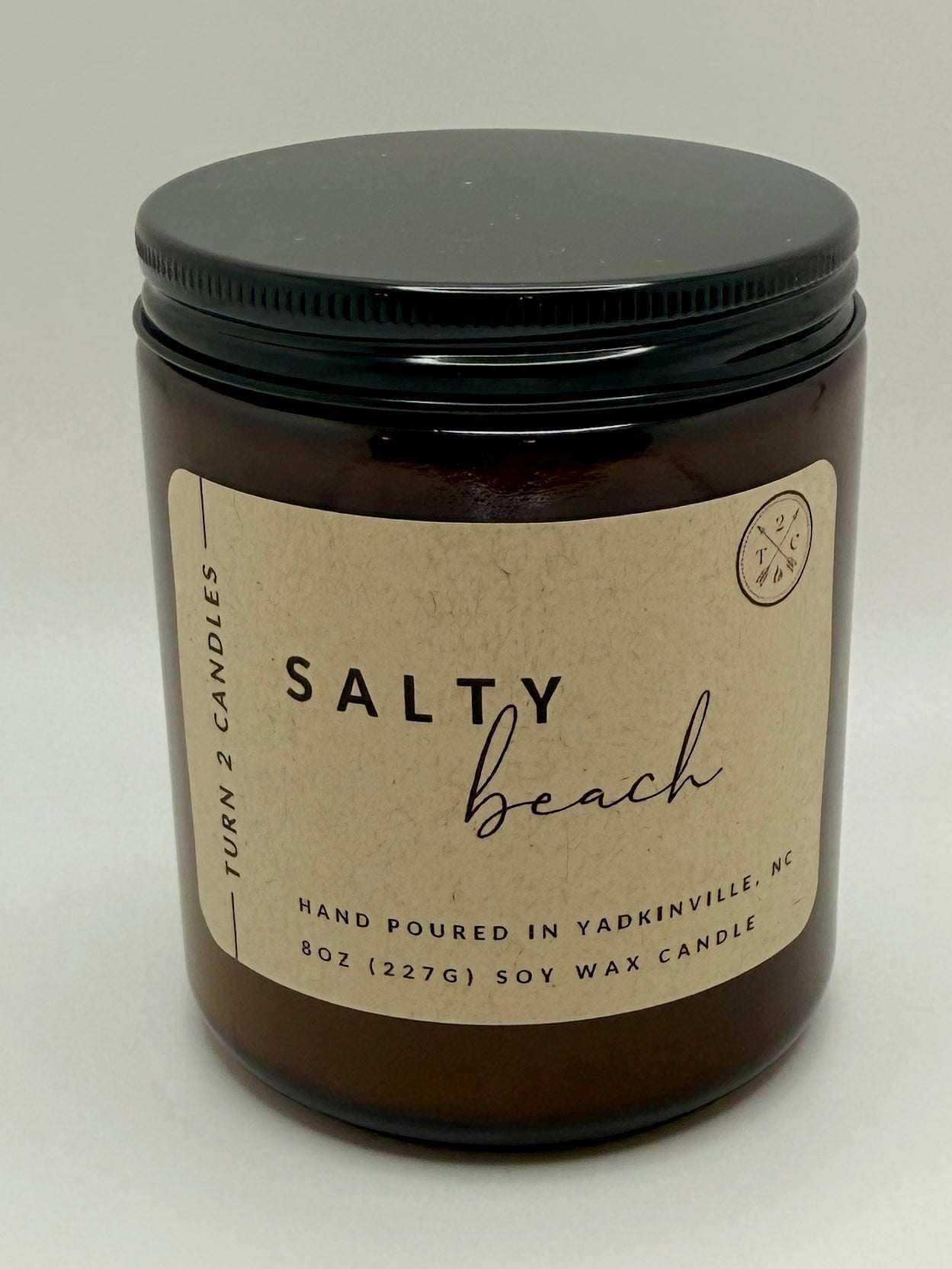 8oz amber jar soy candle with clean-burning natural wax and eco-friendly design