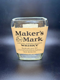 Thumbnail for Whiskey Bottle Candle in upcycled Maker's Mark bottle with custom fragrance option and double wick soy candle