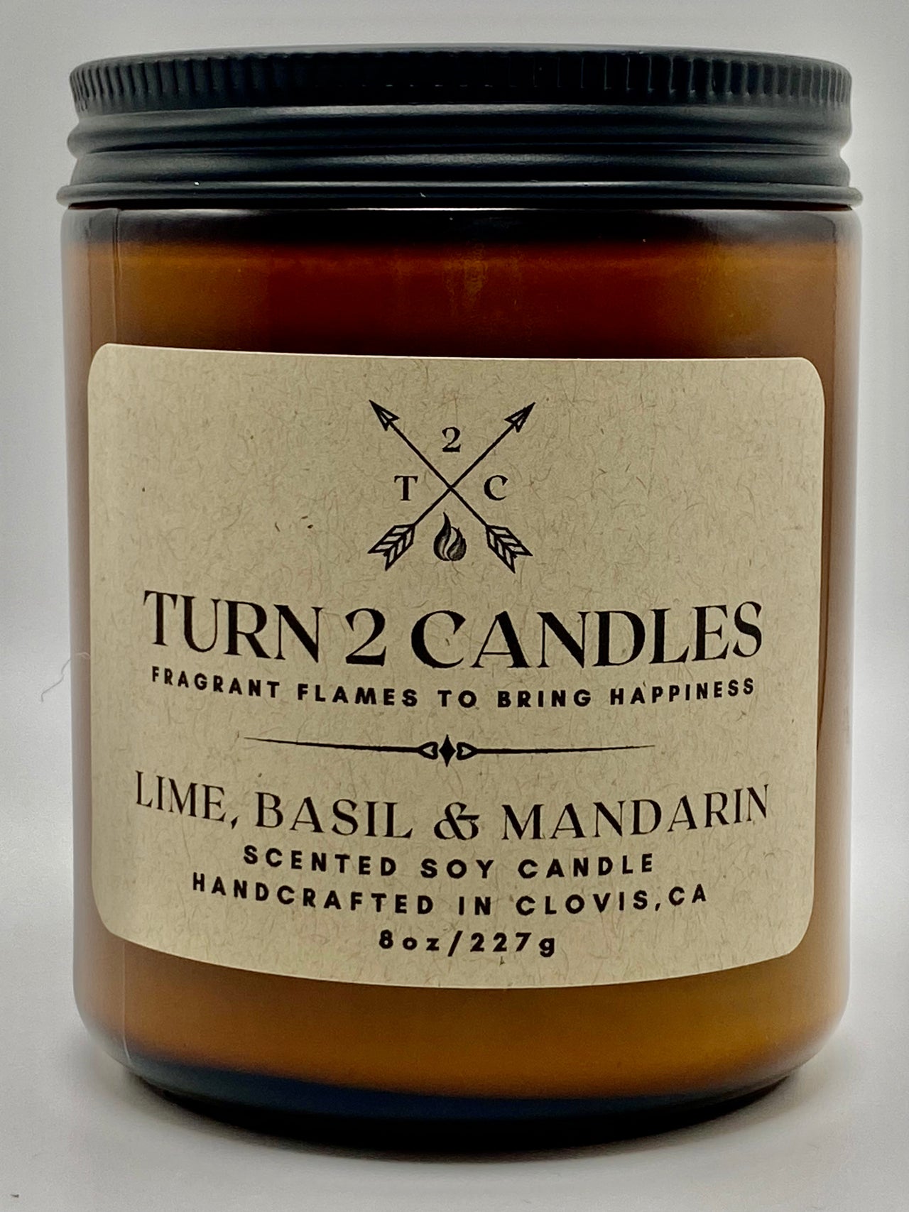 Soy Wax Candle - Lime, Basil, and Mandarin - Premium Candle from Turn2Candles - Just $12! Shop now at Turn2Candles