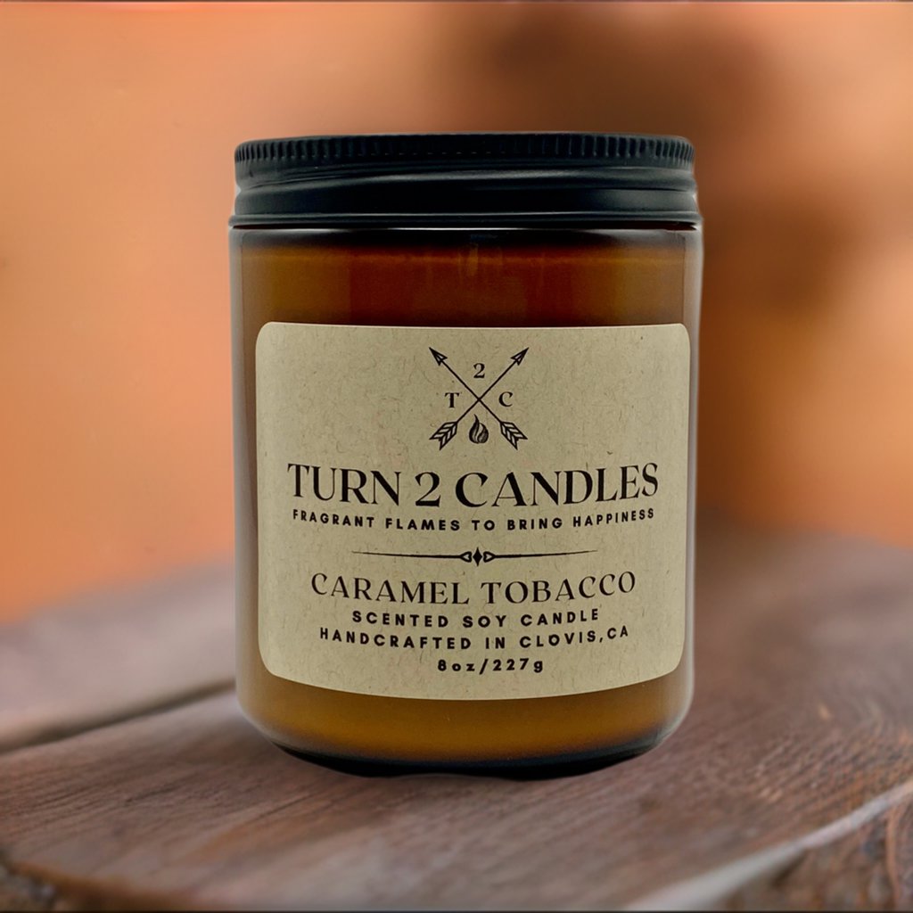 Soy Wax Candle - Caramel Tobacco - Premium Candle from Turn2Candles - Just $12! Shop now at Turn2Candles